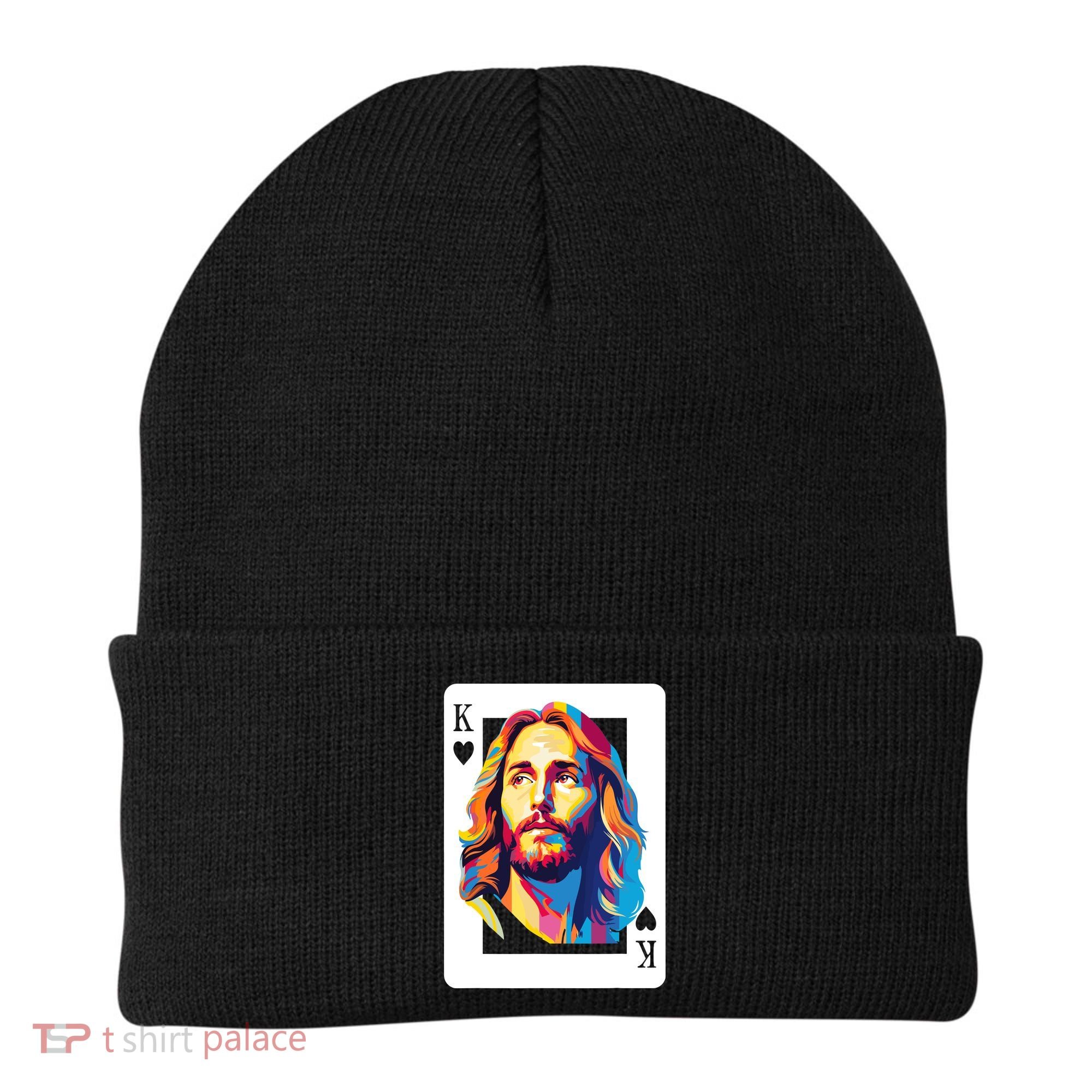 Jesus King Card Christian Beanie
