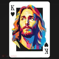 Jesus King Card Christian Mousepad thumb 1