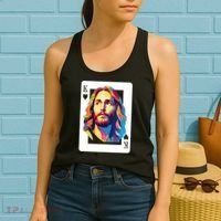 Jesus King Card Christian Women's Tank Top thumb 2