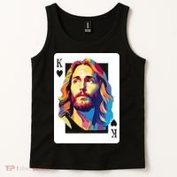 Jesus King Card Christian Tank Top thumb 2