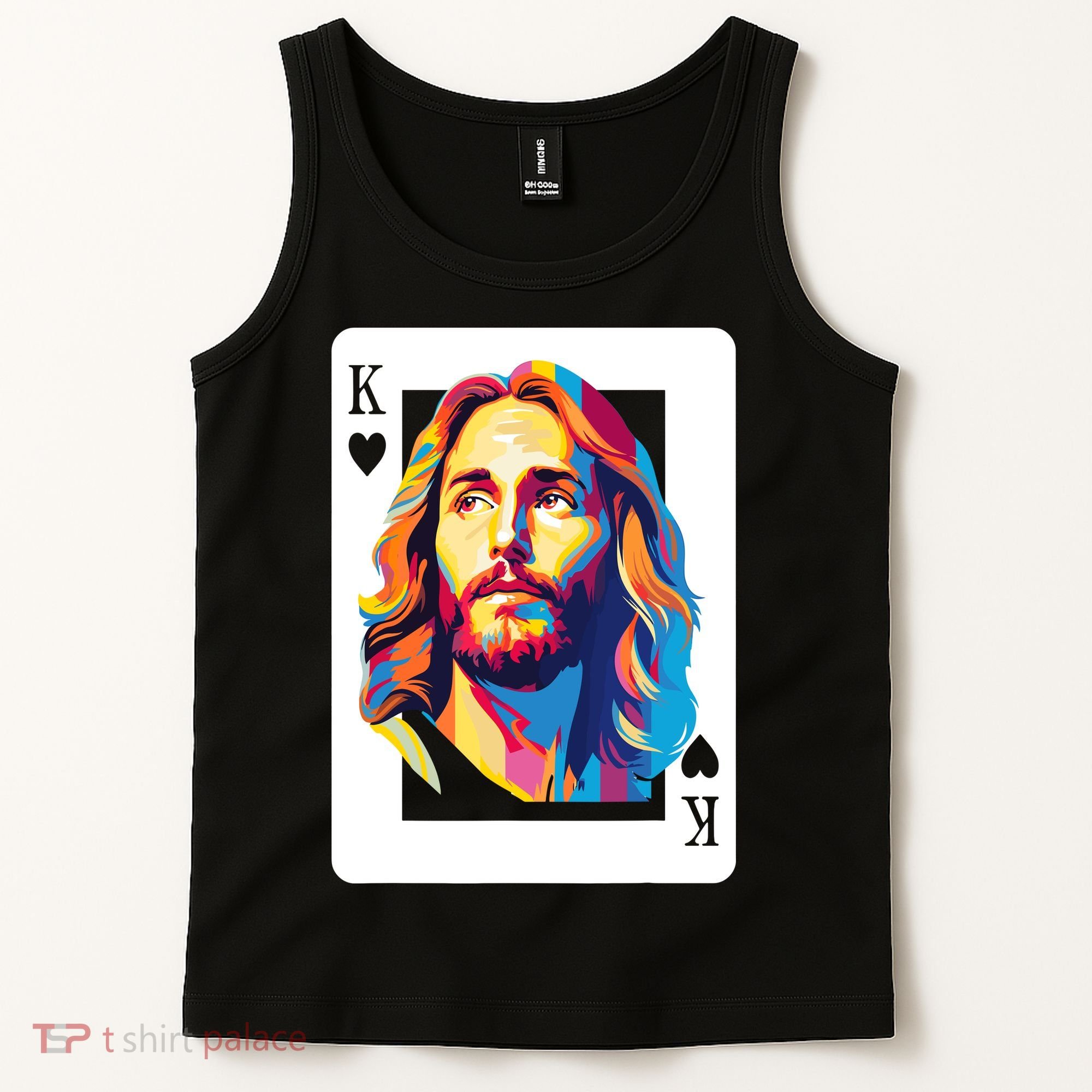 Jesus King Card Christian Tank Top