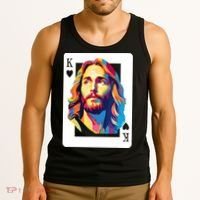 Jesus King Card Christian Tank Top thumb 3
