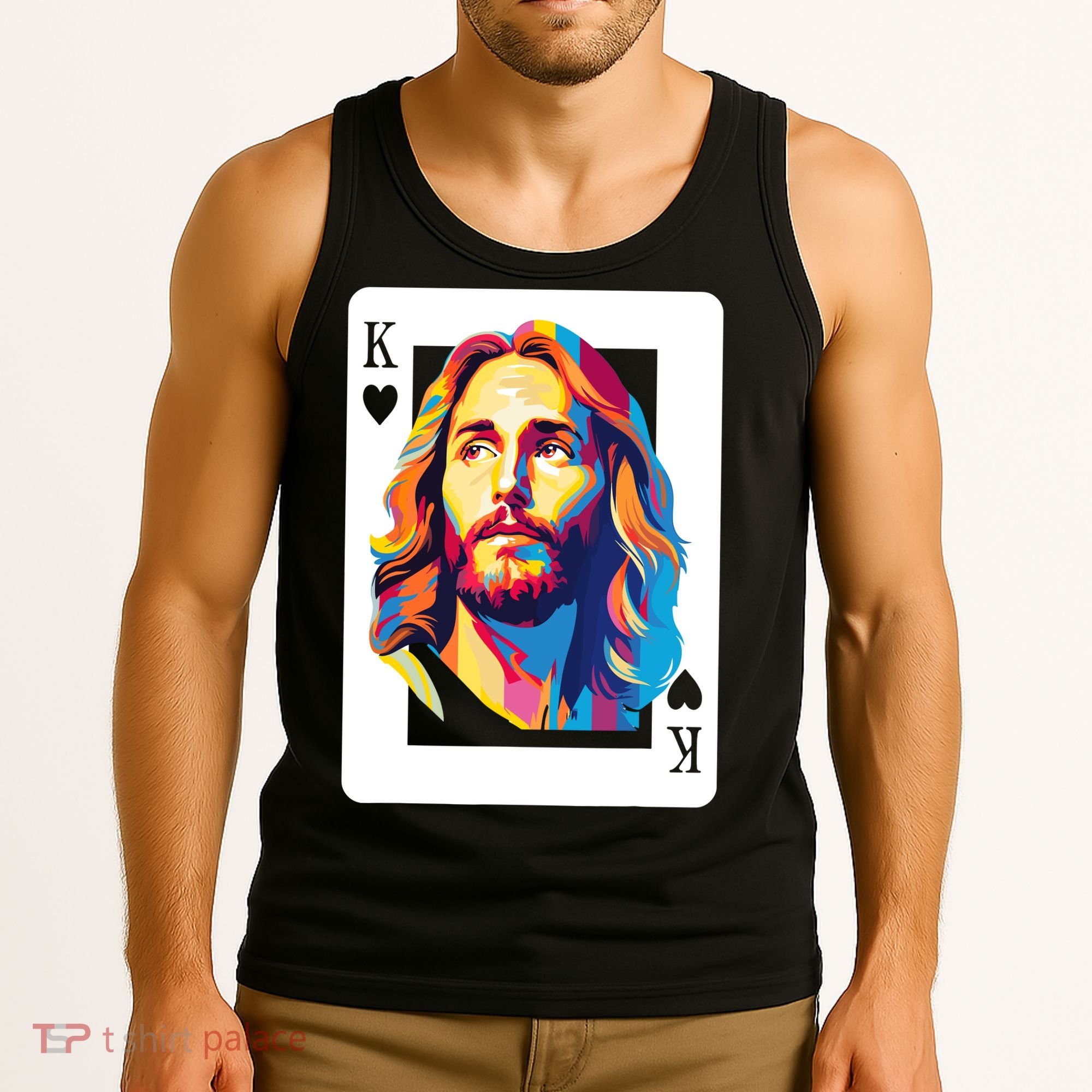 Jesus King Card Christian Tank Top