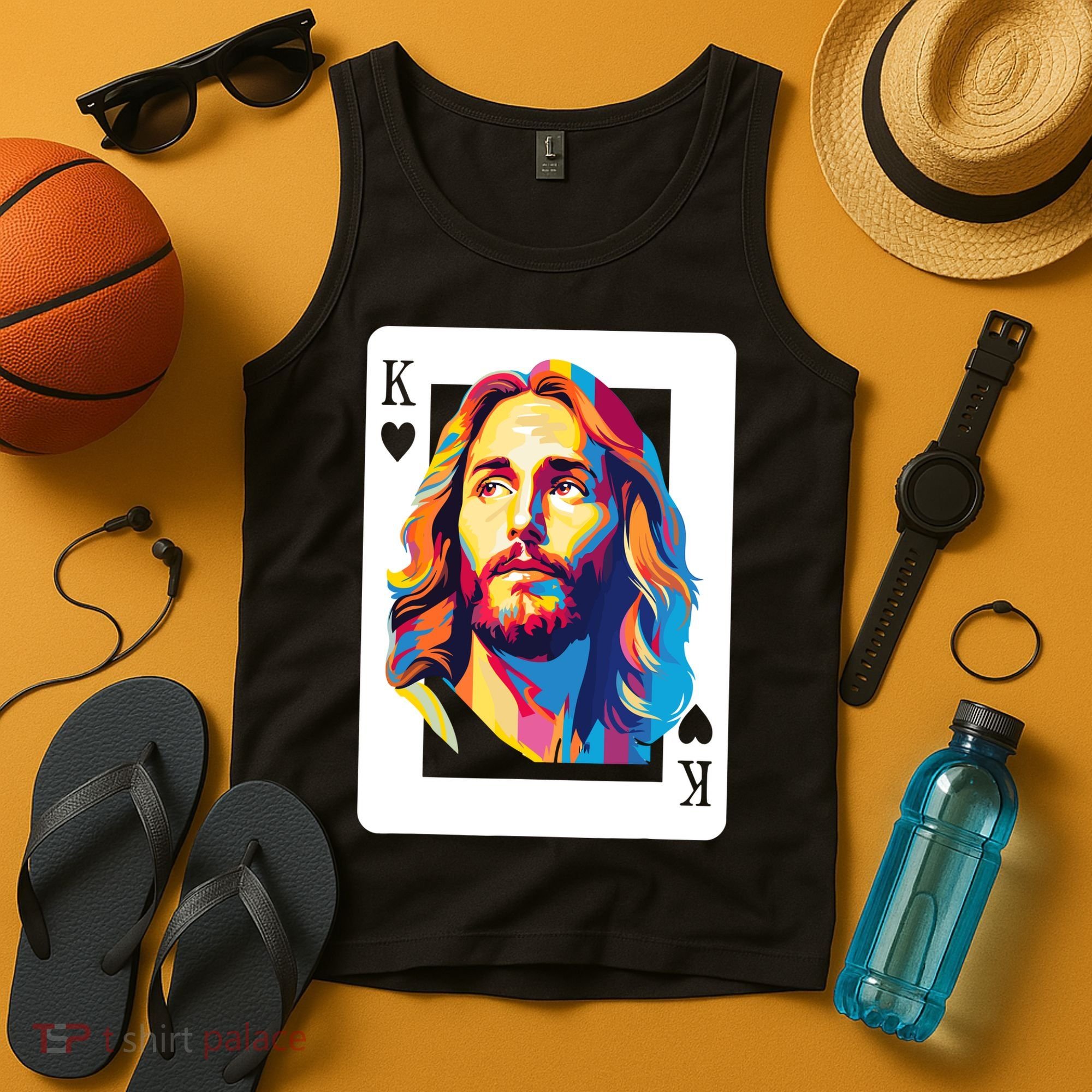 Jesus King Card Christian Tank Top