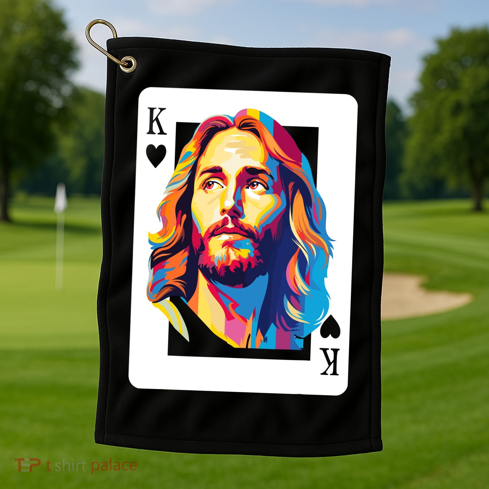 Jesus King Card Christian Golf Towel