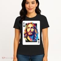 Jesus King Card Christian Women's T-Shirt thumb 4