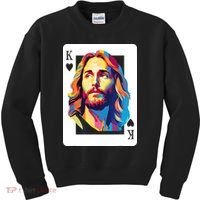Jesus King Card Christian Kids Sweatshirt thumb 0