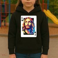 Jesus King Card Christian Kids Hoodie thumb 3
