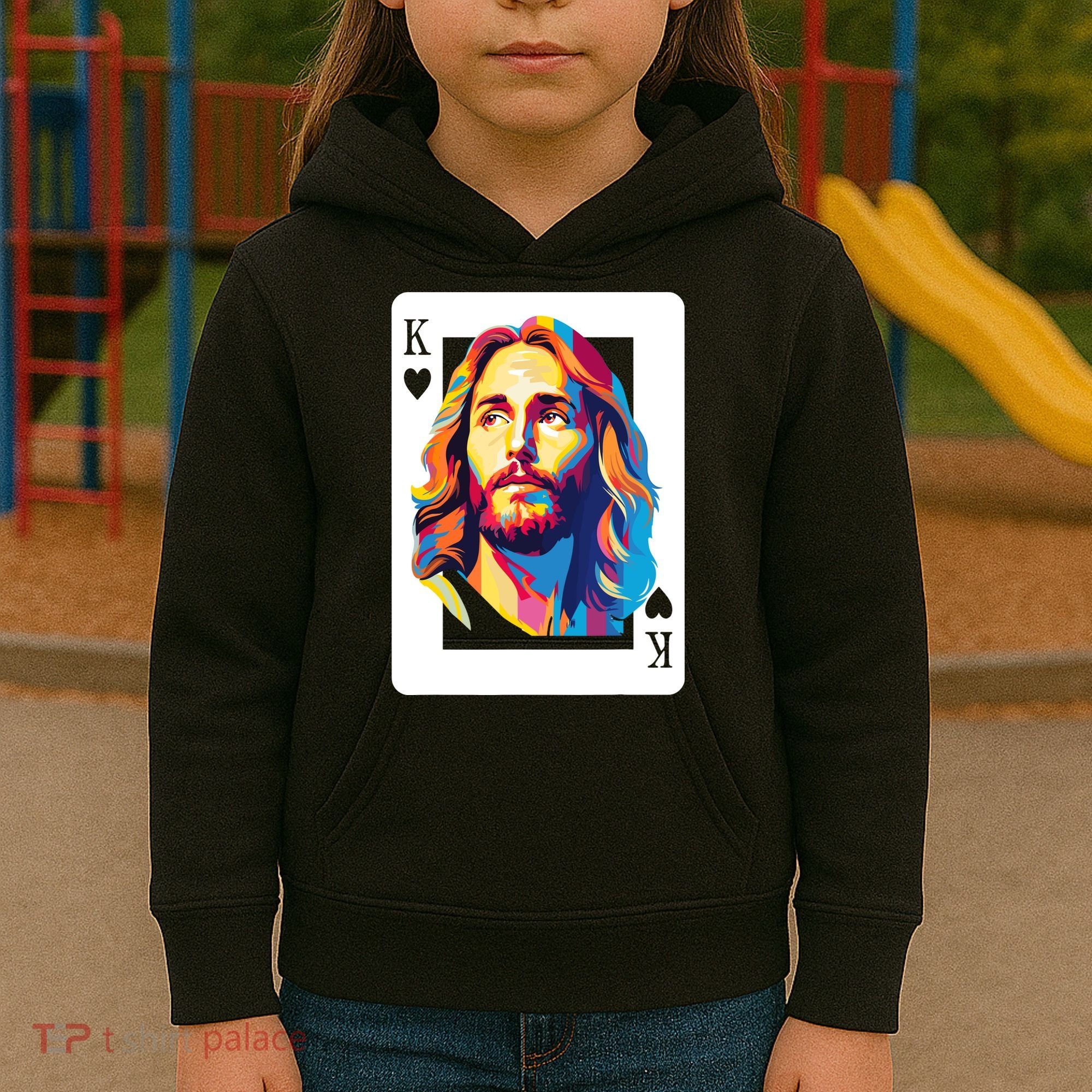 Jesus King Card Christian Kids Hoodie