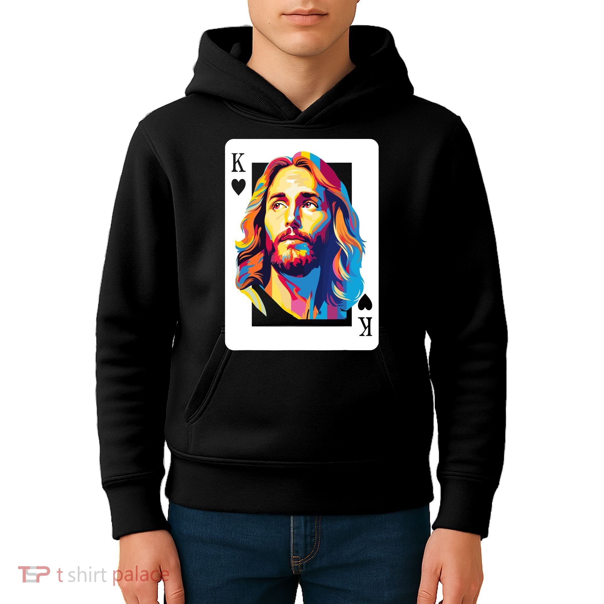 Jesus King Card Christian Kids Hoodie