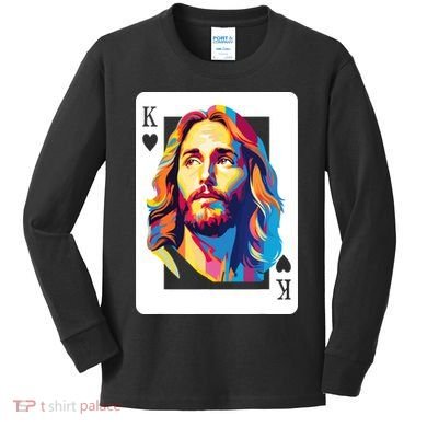 Jesus King Card Christian Kids Long Sleeve Shirt