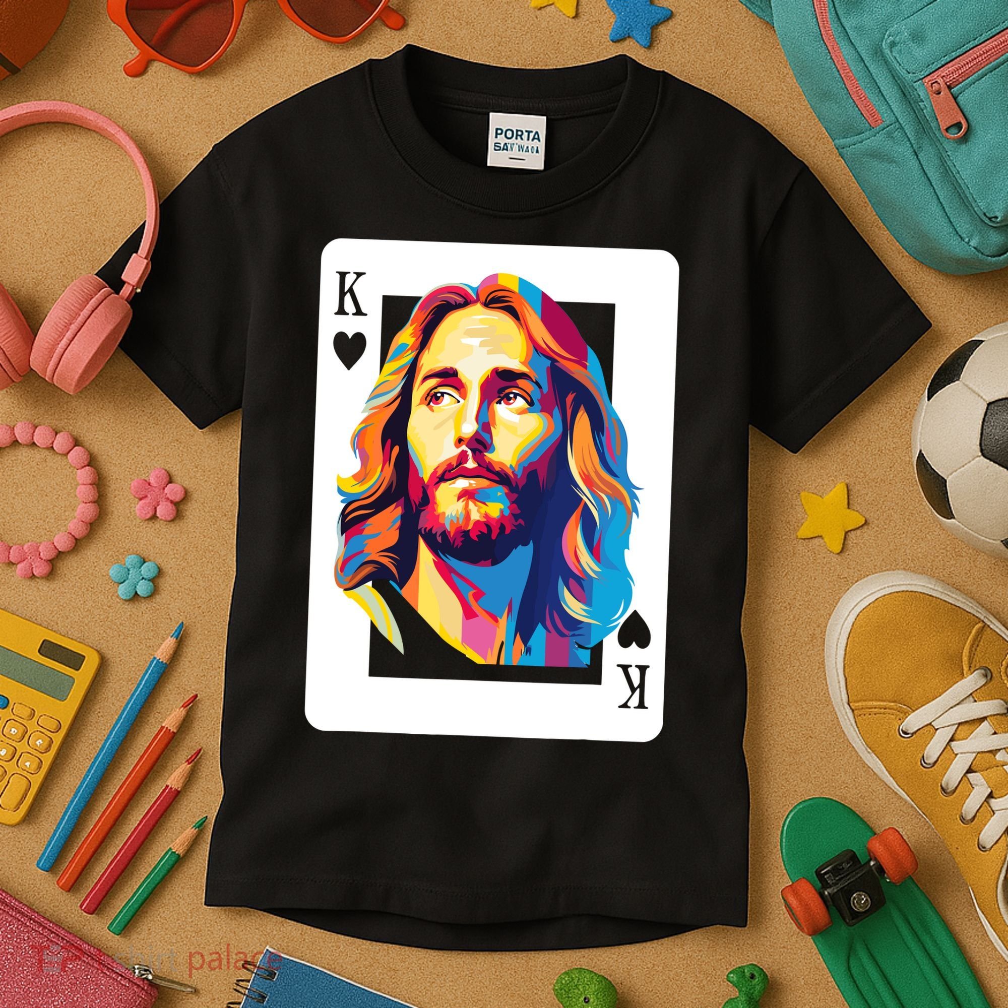 Jesus King Card Christian Kids T-Shirt