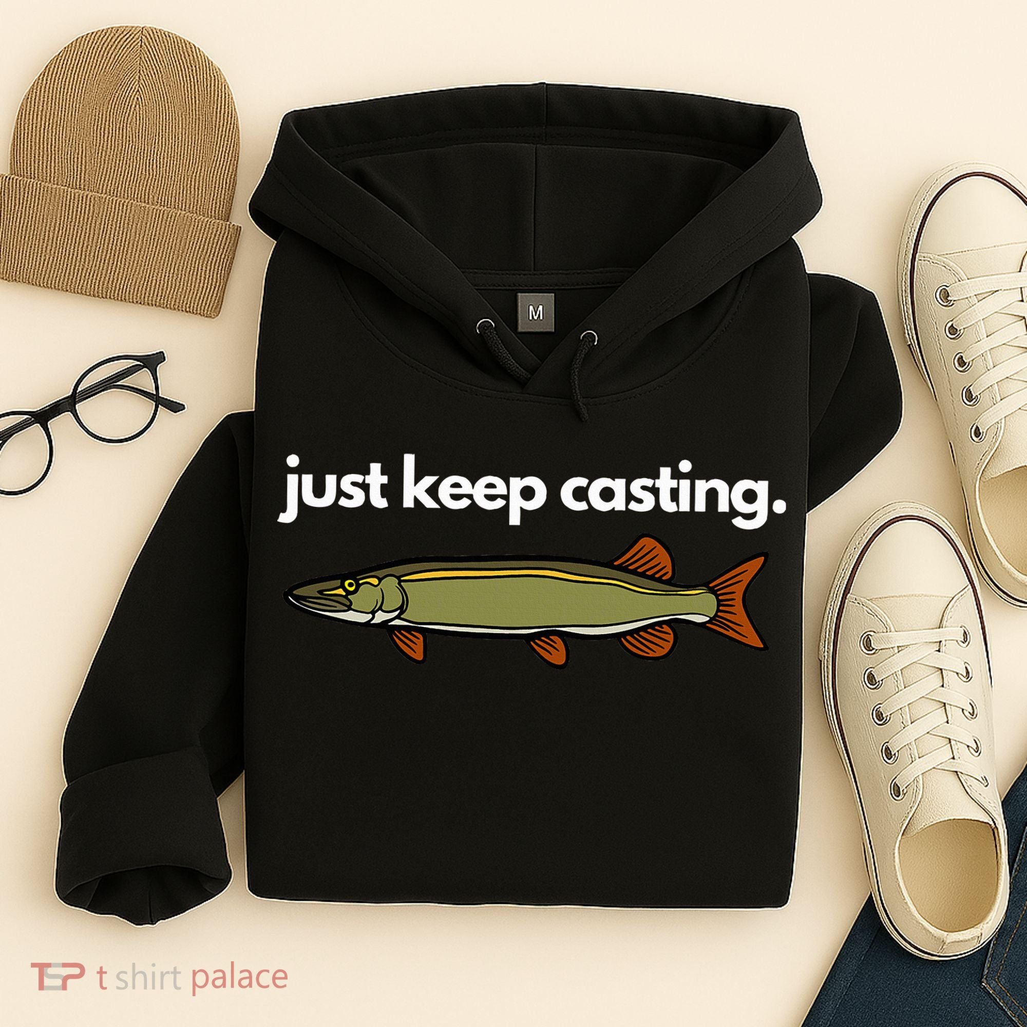 Just Keep Casting Musky Fishing Hoodie