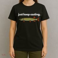 Just Keep Casting Musky Fishing T-Shirt thumb 4