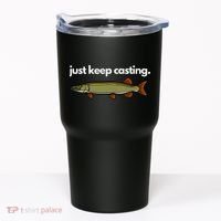 Just Keep Casting Musky Fishing Tumbler thumb 0