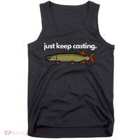 Just Keep Casting Musky Fishing Tank Top thumb 0