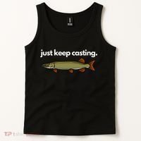 Just Keep Casting Musky Fishing Tank Top thumb 2