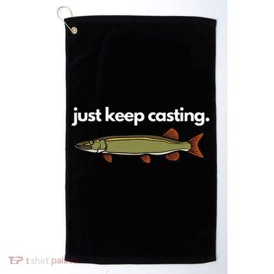 Just Keep Casting Musky Fishing Golf Towel