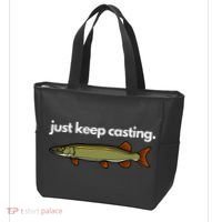 Just Keep Casting Musky Fishing Tote Bag thumb 3