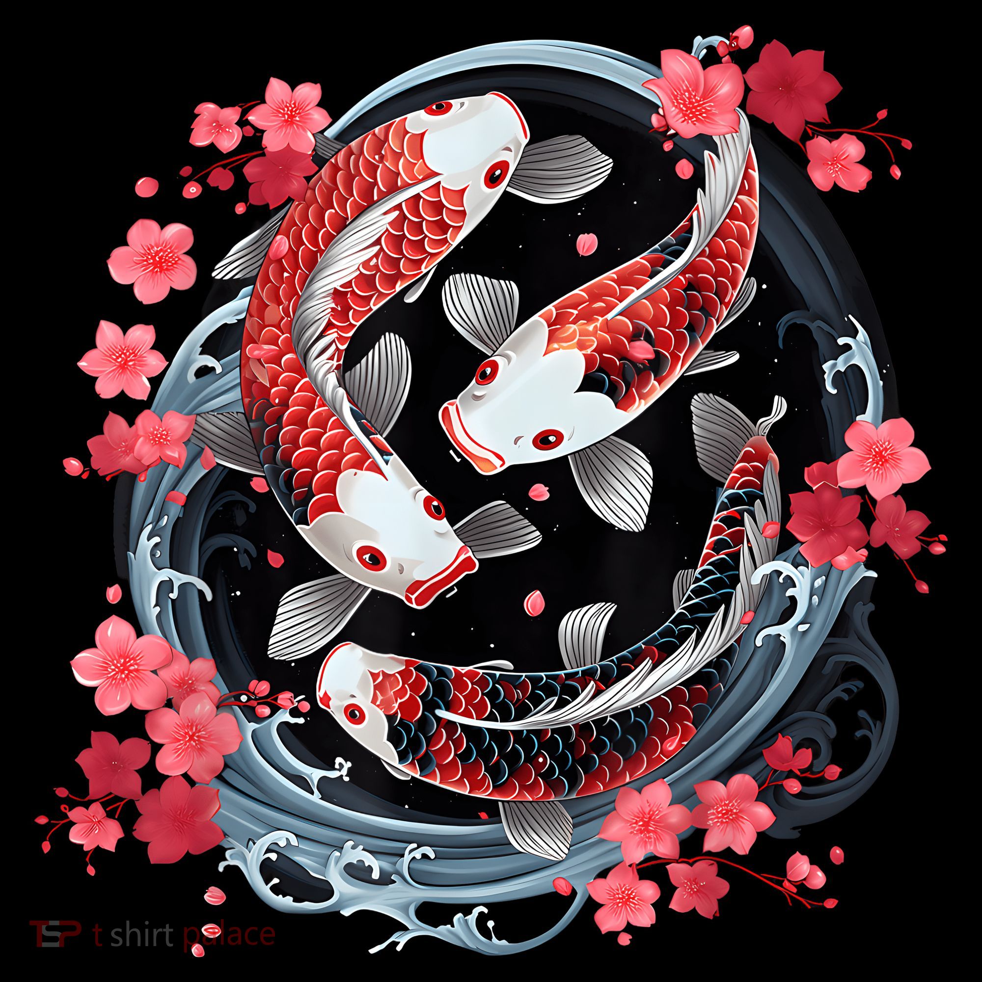 Japanese Koi Carp Ying Yang Nishikigoi Fish Cherry Blossom Coffee Mug