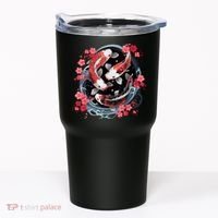 Japanese Koi Carp Ying Yang Nishikigoi Fish Cherry Blossom Tumbler thumb 0