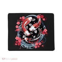 Japanese Koi Carp Ying Yang Nishikigoi Fish Cherry Blossom Mousepad thumb 0