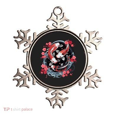 Japanese Koi Carp Ying Yang Nishikigoi Fish Cherry Blossom Ornament