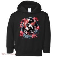 Japanese Koi Carp Ying Yang Nishikigoi Fish Cherry Blossom Toddler Hoodie thumb 0