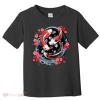 Japanese Koi Carp Ying Yang Nishikigoi Fish Cherry Blossom Toddler T-Shirt thumb 0
