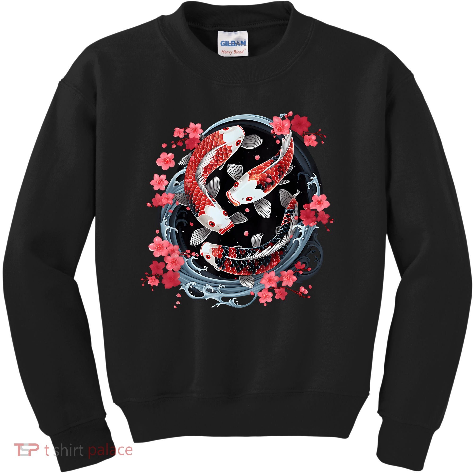 Japanese Koi Carp Ying Yang Nishikigoi Fish Cherry Blossom Kids Sweatshirt
