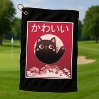Japanese Kawaii Cute Neko Cat Golf Towel thumb 1