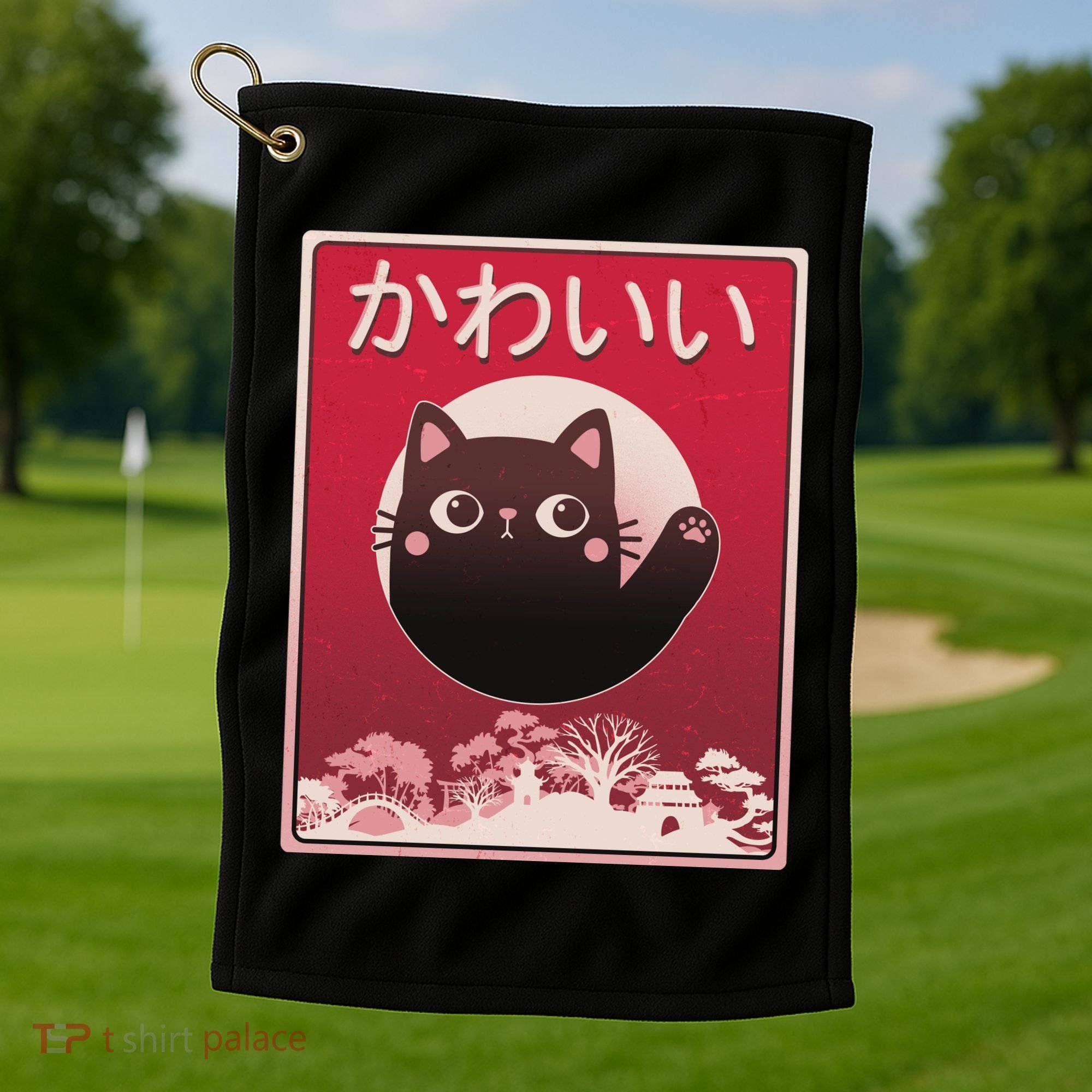 Japanese Kawaii Cute Neko Cat Golf Towel