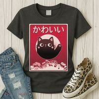 Japanese Kawaii Cute Neko Cat Women's T-Shirt thumb 3