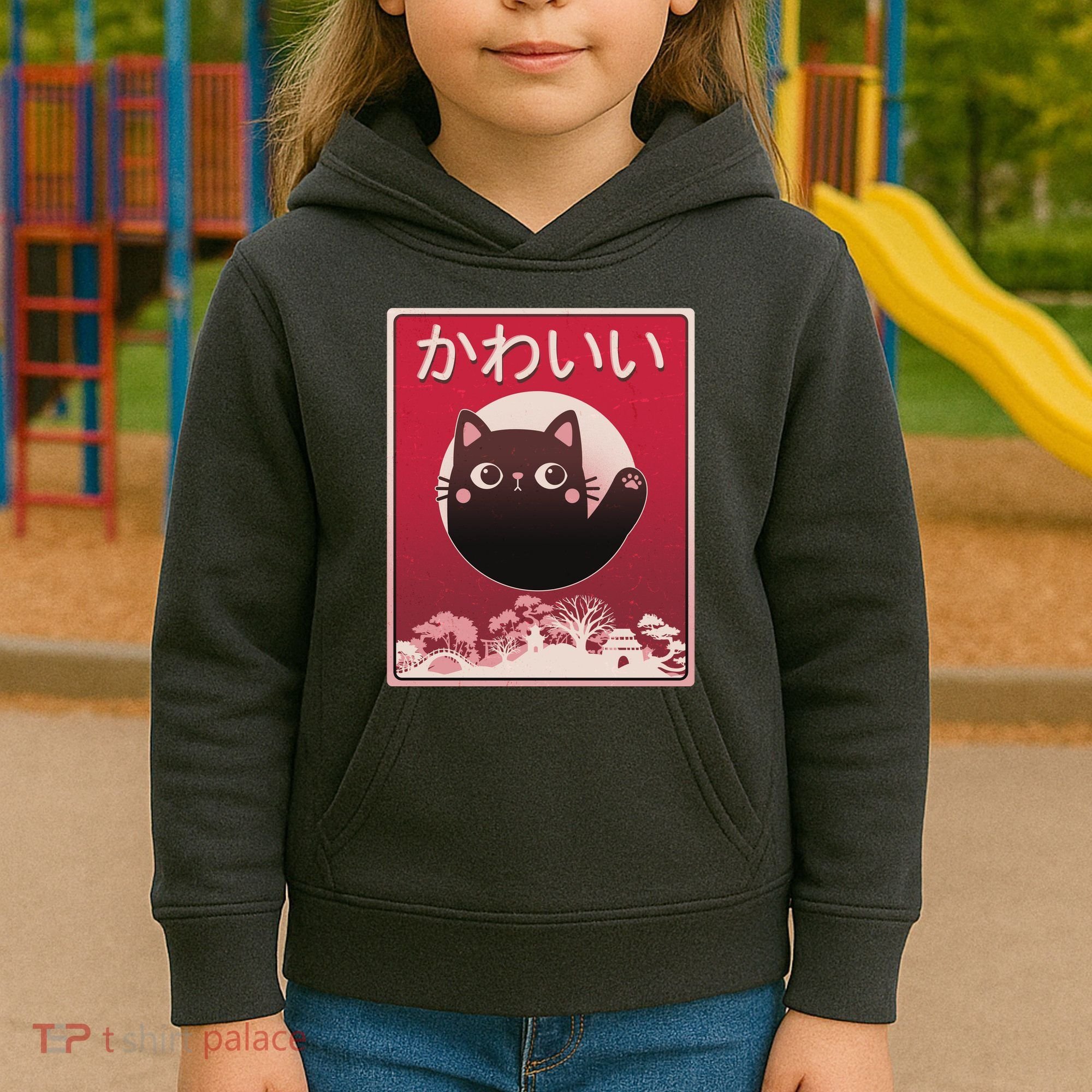 Japanese Kawaii Cute Neko Cat Kids Hoodie