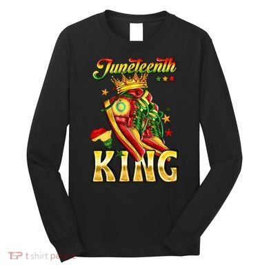 Juneteenth King Funny Shoe Steppin Into Juneteenth Black King Long Sleeve Shirt