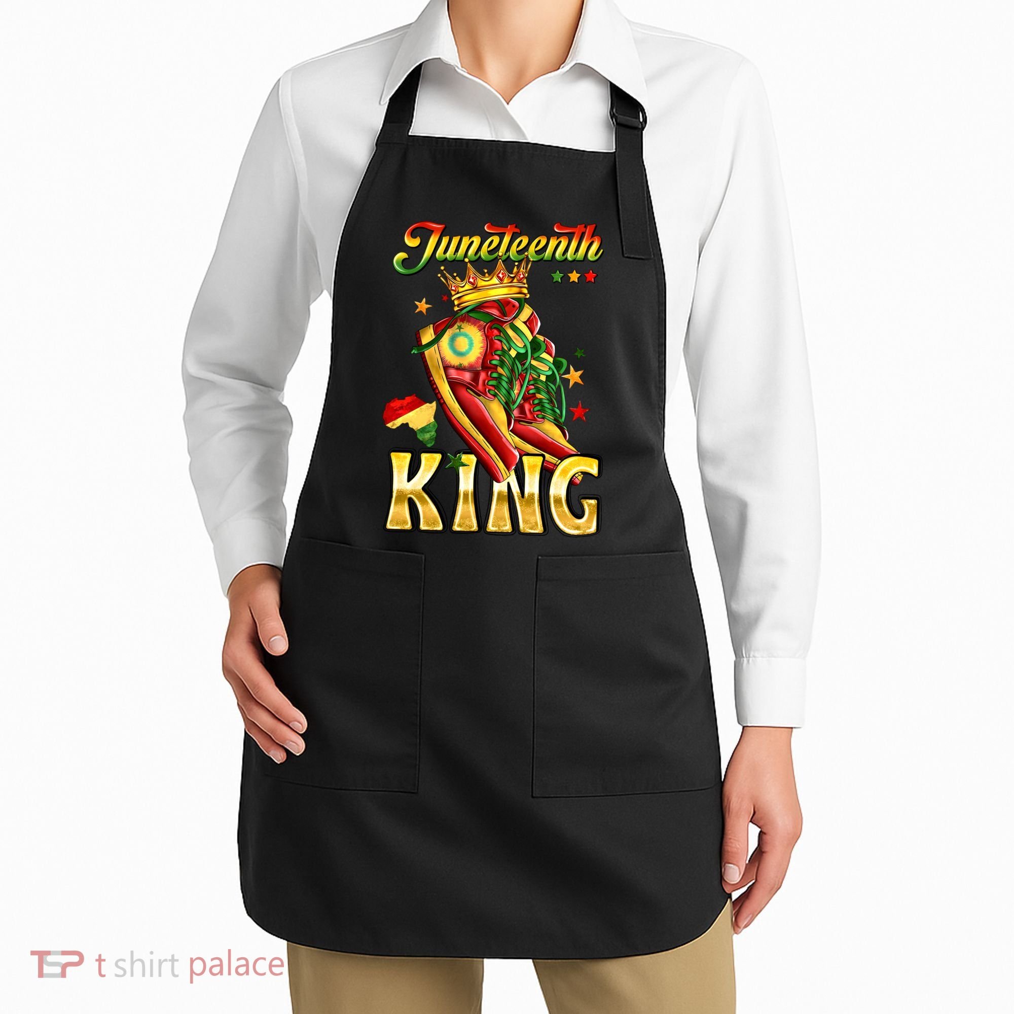 Juneteenth King Funny Shoe Steppin Into Juneteenth Black King Apron