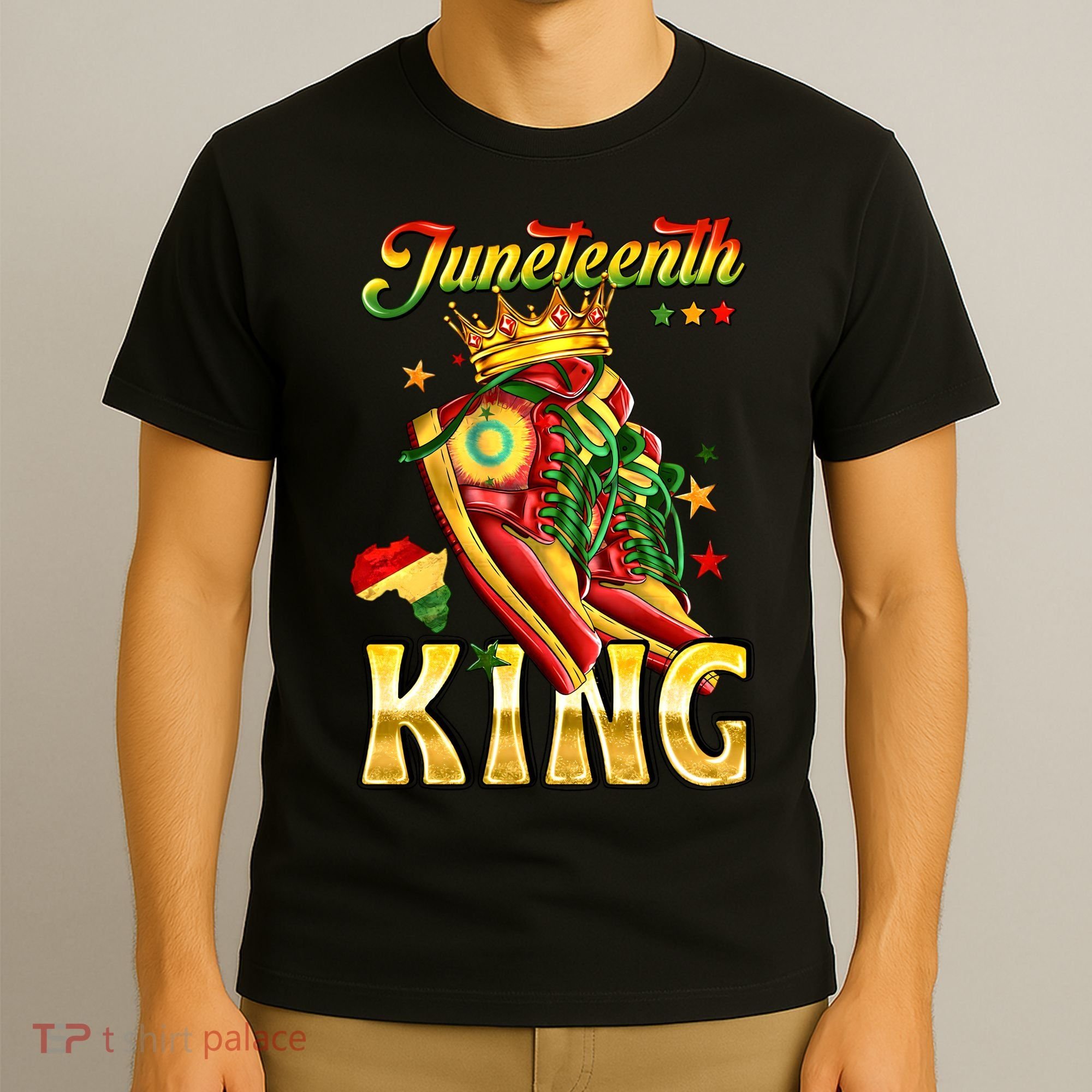 Juneteenth King Funny Shoe Steppin Into Juneteenth Black King T-Shirt