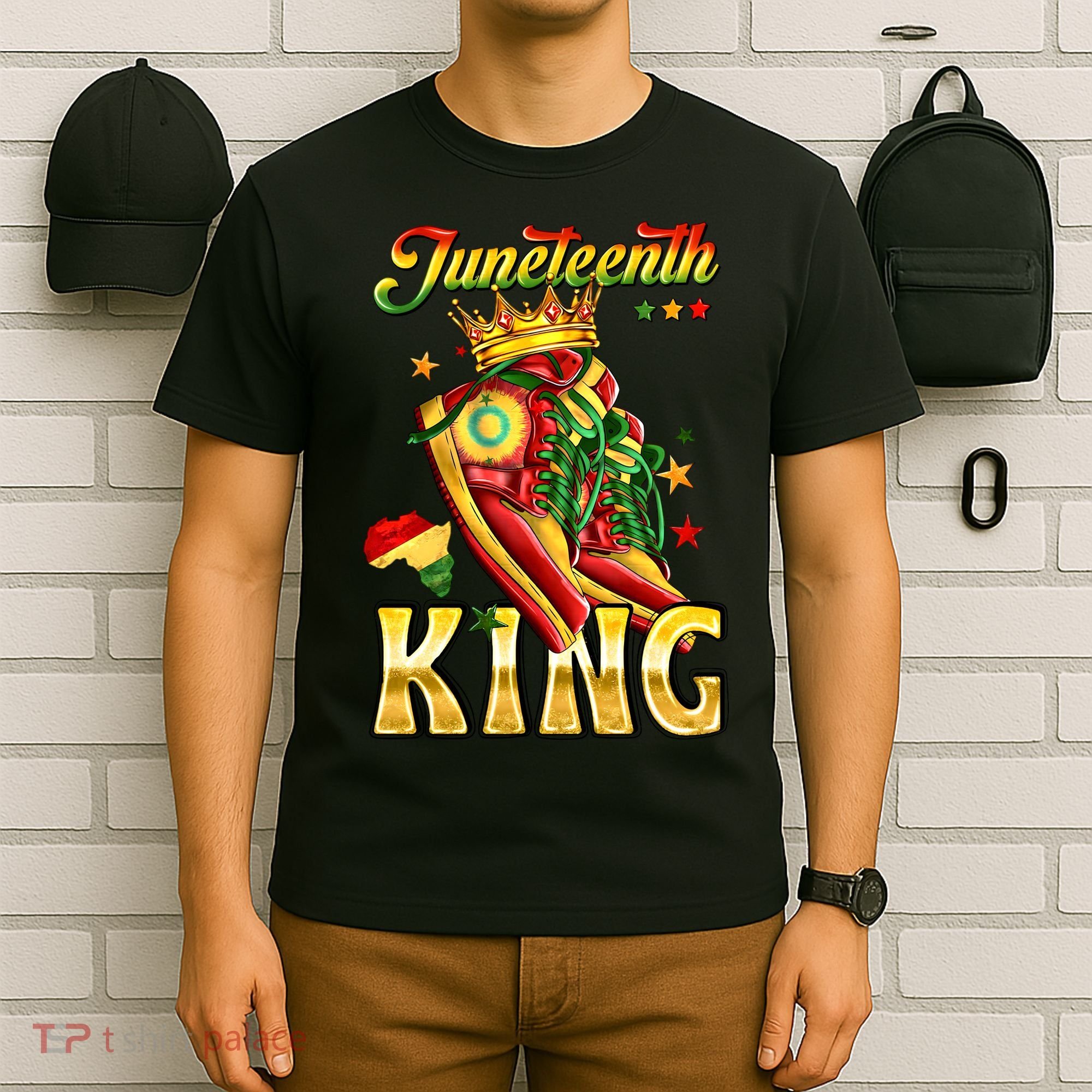Juneteenth King Funny Shoe Steppin Into Juneteenth Black King T-Shirt