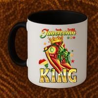 Juneteenth King Funny Shoe Steppin Into Juneteenth Black King Coffee Mug thumb 2