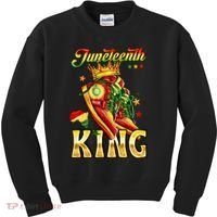 Juneteenth King Funny Shoe Steppin Into Juneteenth Black King Kids Sweatshirt thumb 0