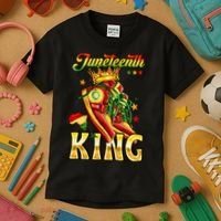 Juneteenth King Funny Shoe Steppin Into Juneteenth Black King Kids T-Shirt thumb 3