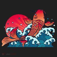 Japanese Koi Fish Breaching The Water Sunset Women's Sweatshirt thumb 2