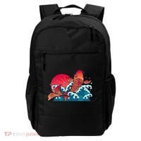Japanese Koi Fish Breaching The Water Sunset Backpack thumb 0
