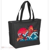 Japanese Koi Fish Breaching The Water Sunset Tote Bag thumb 2