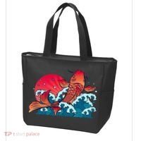 Japanese Koi Fish Breaching The Water Sunset Tote Bag thumb 3