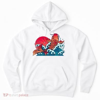 Japanese Koi Fish Breaching The Water Sunset Hoodie
