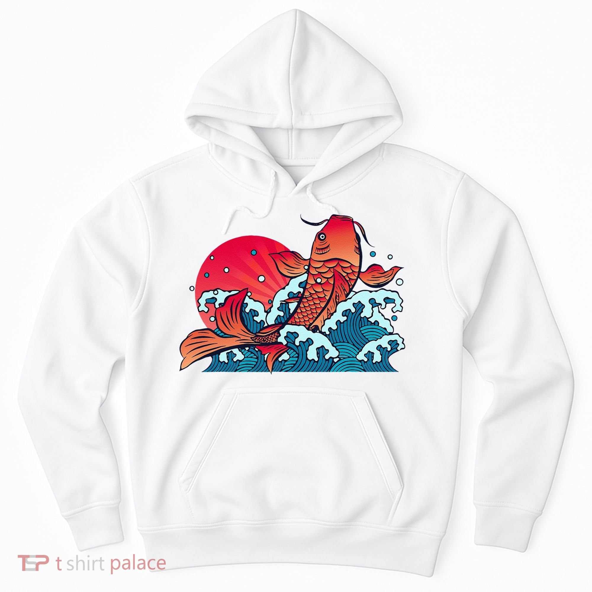 Japanese Koi Fish Breaching The Water Sunset Hoodie