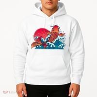 Japanese Koi Fish Breaching The Water Sunset Hoodie thumb 2