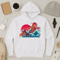 Japanese Koi Fish Breaching The Water Sunset Hoodie thumb 3