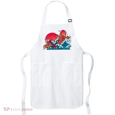 Japanese Koi Fish Breaching The Water Sunset Apron